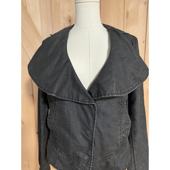 Cabi | Women's Coated Linen Moto Jacket Dark Brown | Size Medium - Picture 7 of 16